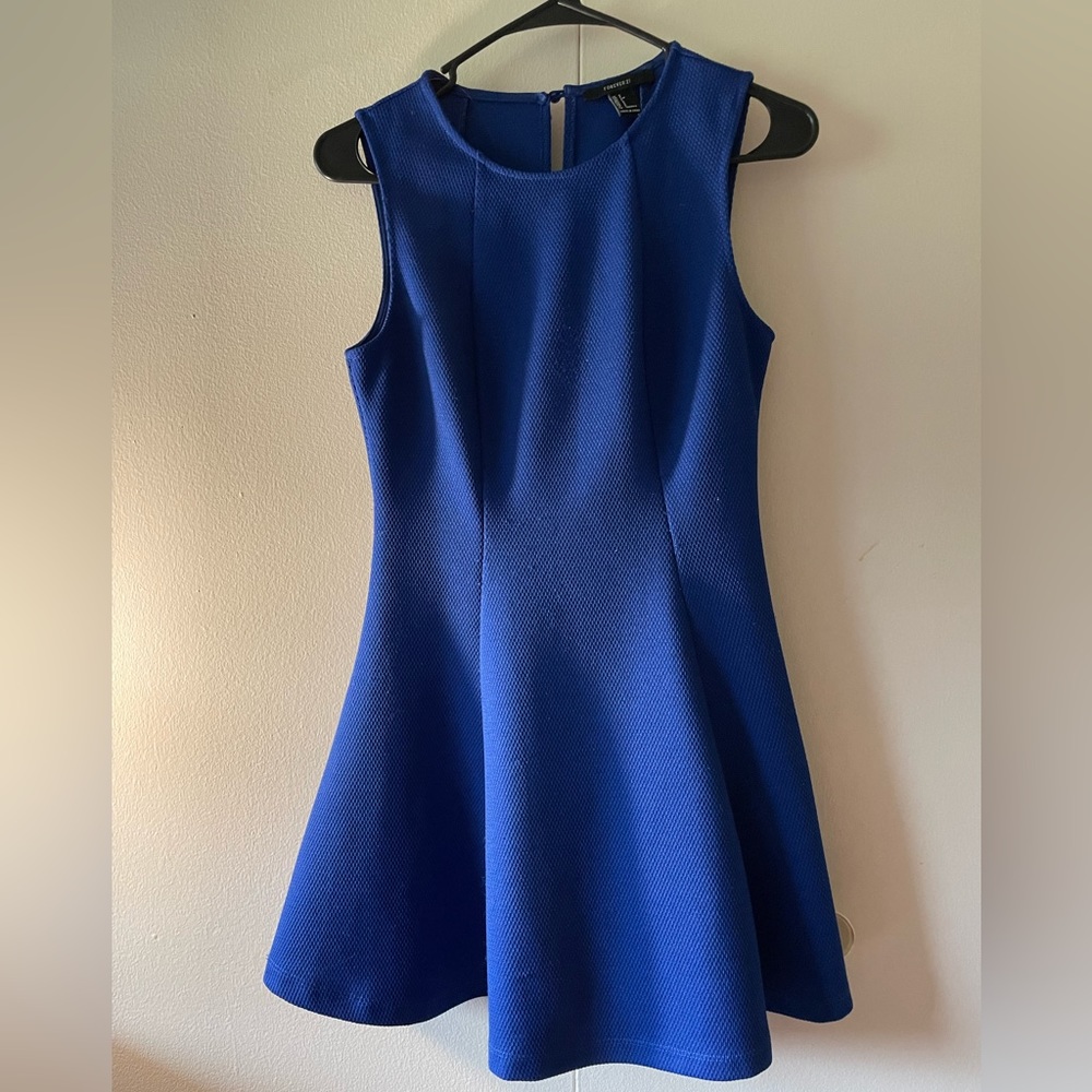 Blue Fit & Flare Dress